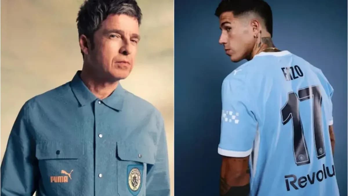 Persona con camisa azul y futbolista con camiseta 17 Persona con camisa azul y futbolista con camiseta 17
