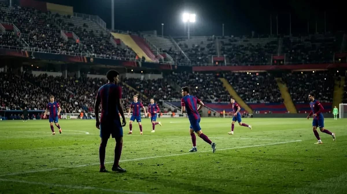 Jugadores de Barcelona en acción durante un partido Jugadores de Barcelona en acción durante un partido