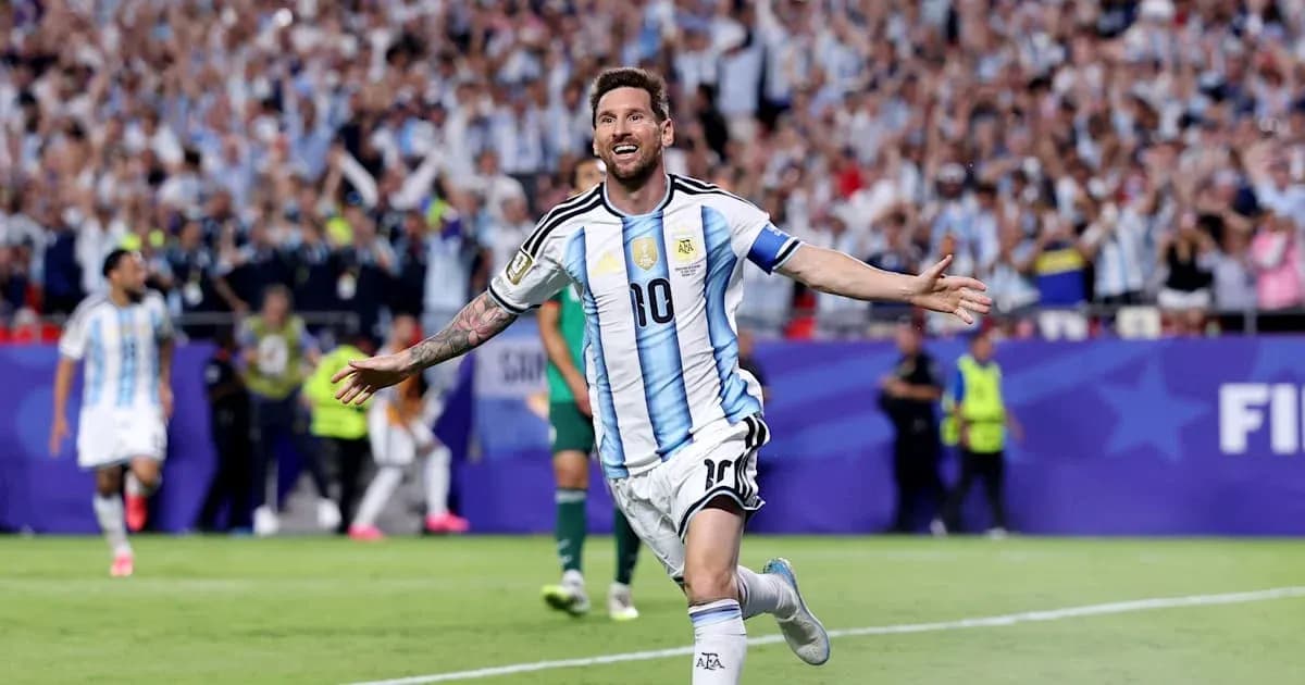 Jugador argentino celebrando un gol en el estadio Jugador argentino celebrando un gol en el estadio