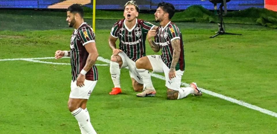 Jugadores de Fluminense celebrando un gol Jugadores de Fluminense celebrando un gol