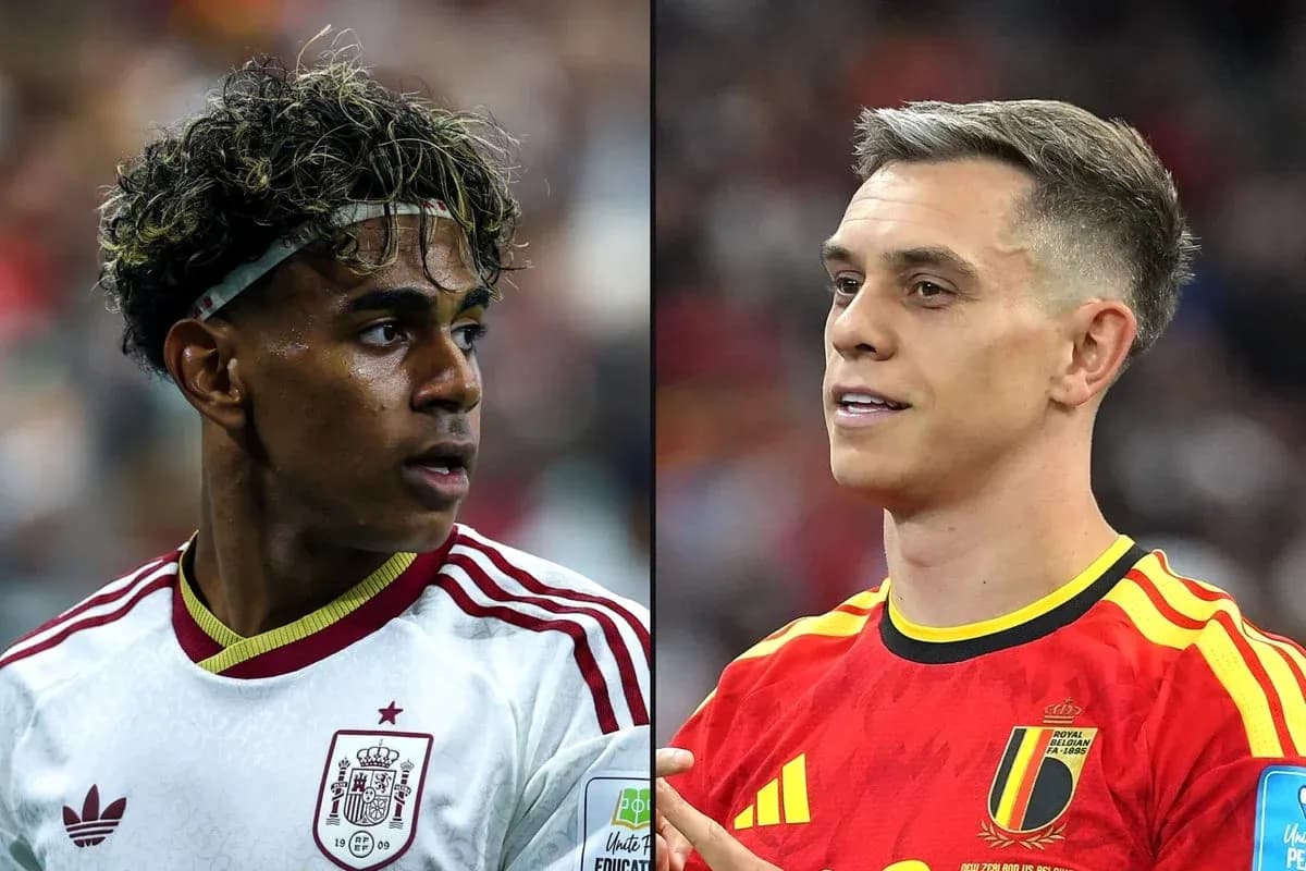 Jugadores de España y Bélgica durante el partido Jugadores de España y Bélgica durante el partido