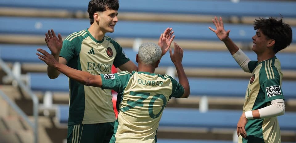 Jugadores de Atlanta United II celebrando un gol Jugadores de Atlanta United II celebrando un gol