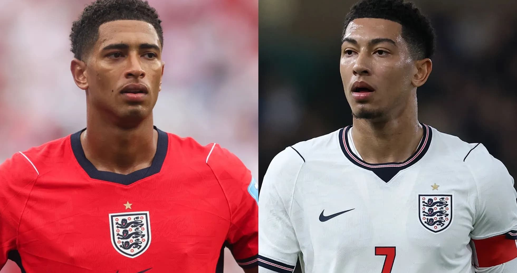 Dos jugadores de Inglaterra en diferentes camisetas Dos jugadores de Inglaterra en diferentes camisetas