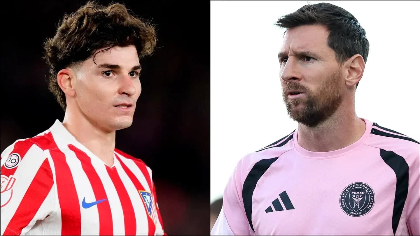 Jugadores de Atlético de Madrid y Inter Miami mirando al frente Jugadores de Atlético de Madrid y Inter Miami mirando al frente