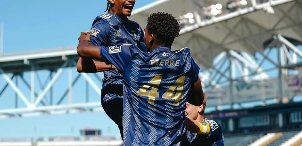 Jugadores del Philadelphia Union II celebrando un gol Jugadores del Philadelphia Union II celebrando un gol