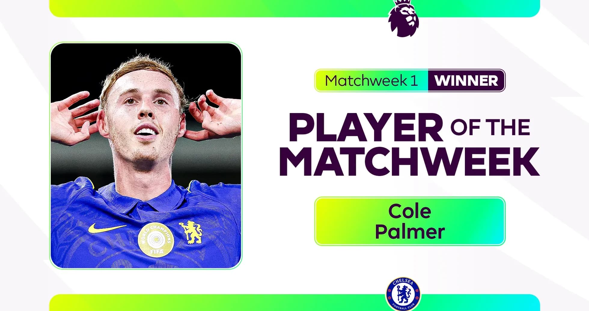 Cole Palmer celebrates winning Player of the Matchweek Cole Palmer celebrates winning Player of the Matchweek