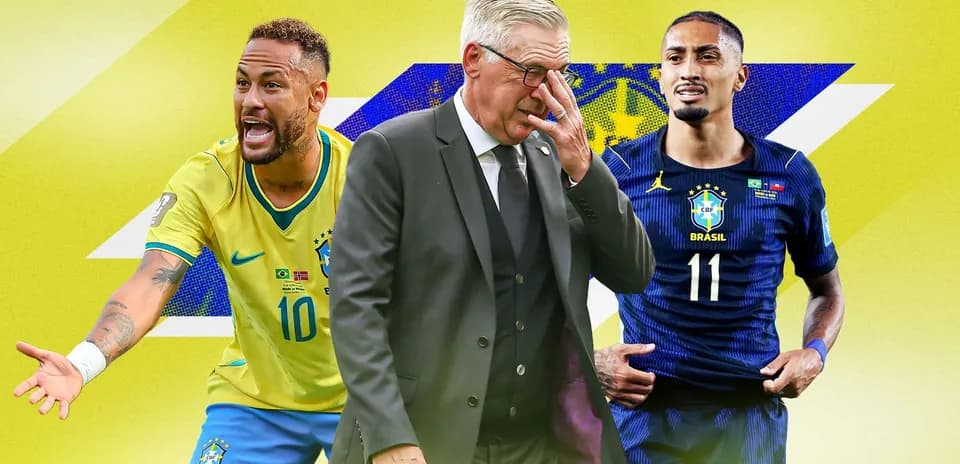 Neymar y jugador brasileño junto a entrenador en acción Neymar y jugador brasileño junto a entrenador en acción