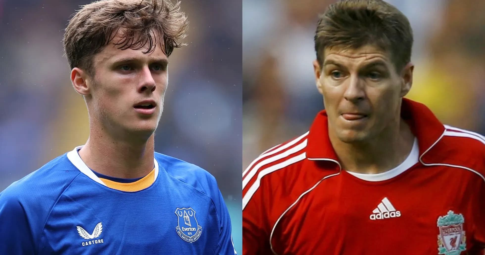 Jugadores de Everton y Liverpool en el campo Jugadores de Everton y Liverpool en el campo