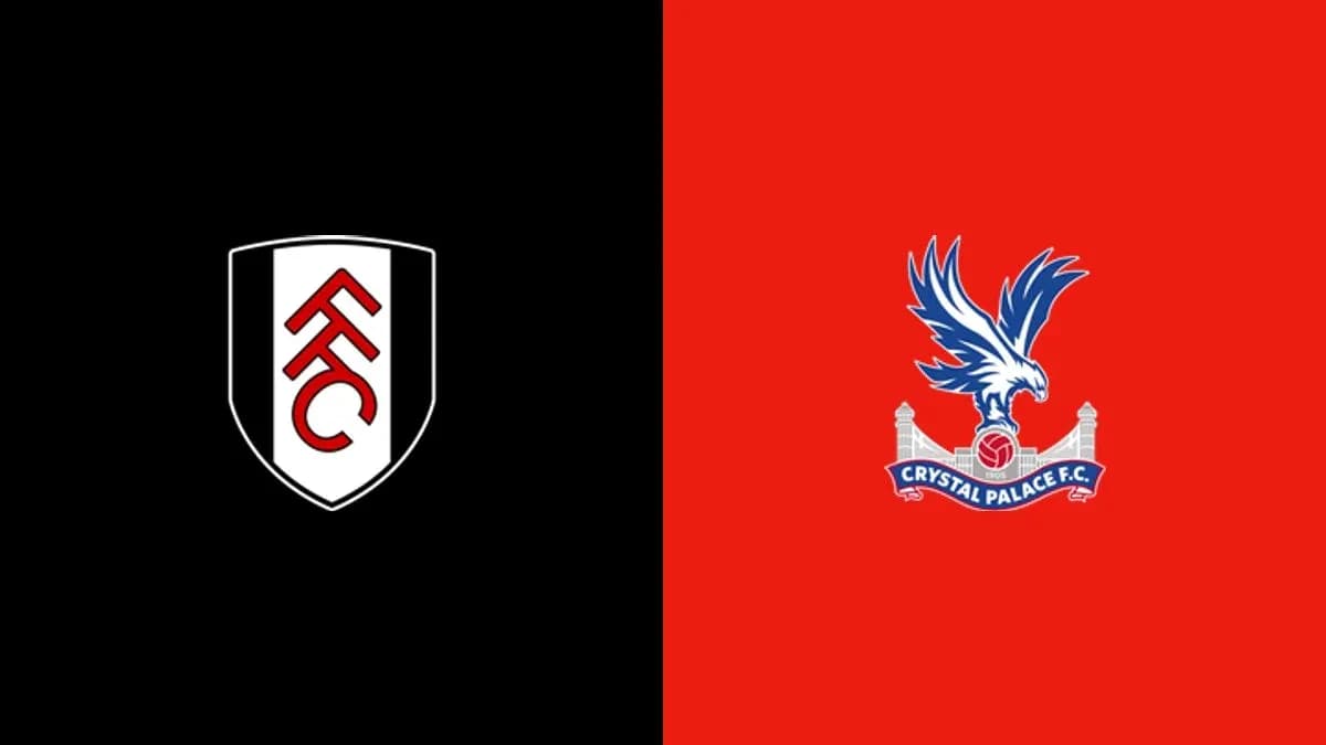 Logos de Fulham y Crystal Palace en fondo negro y rojo Logos de Fulham y Crystal Palace en fondo negro y rojo