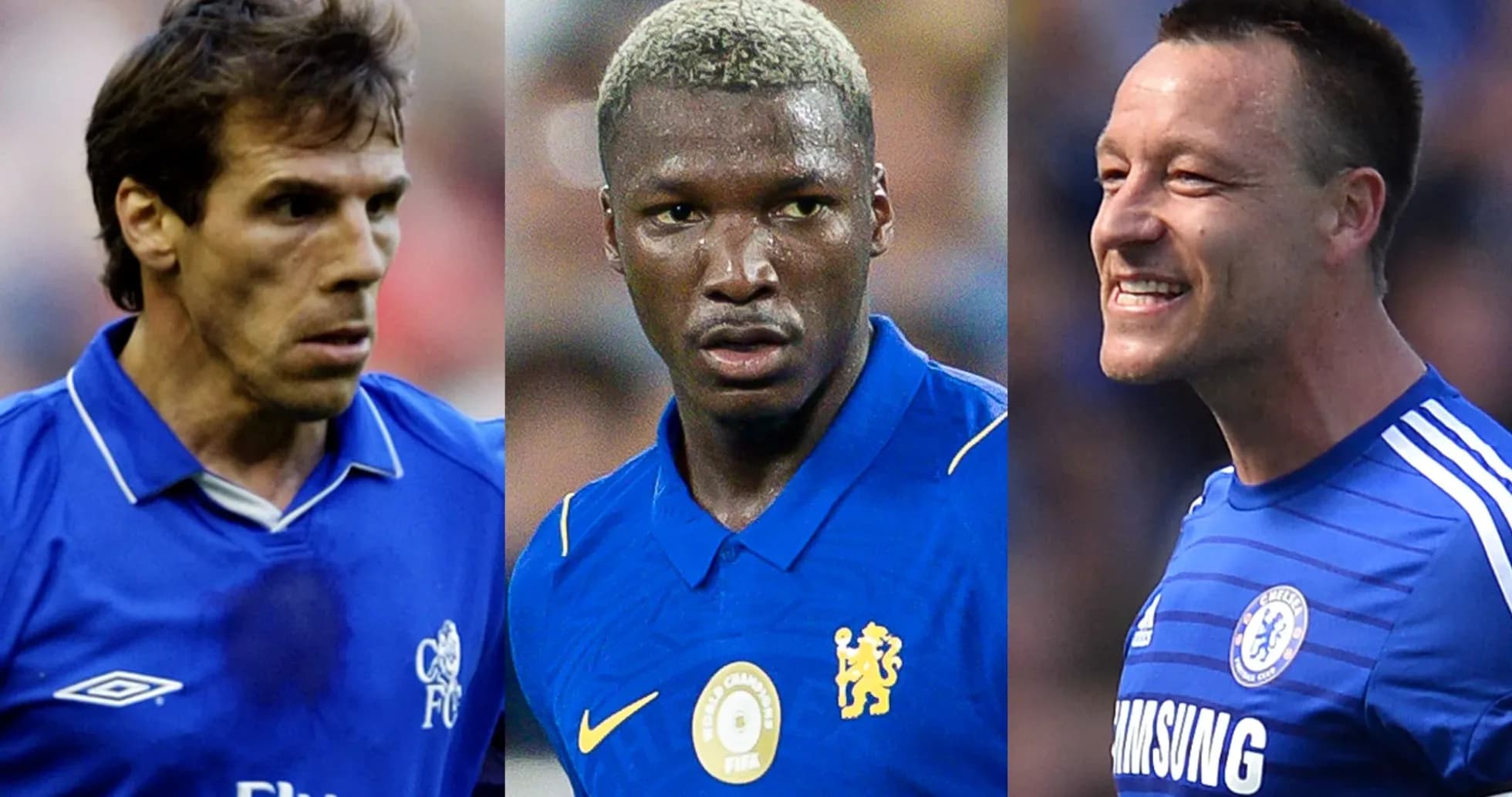 Tres jugadores de Chelsea en camisetas azules Tres jugadores de Chelsea en camisetas azules