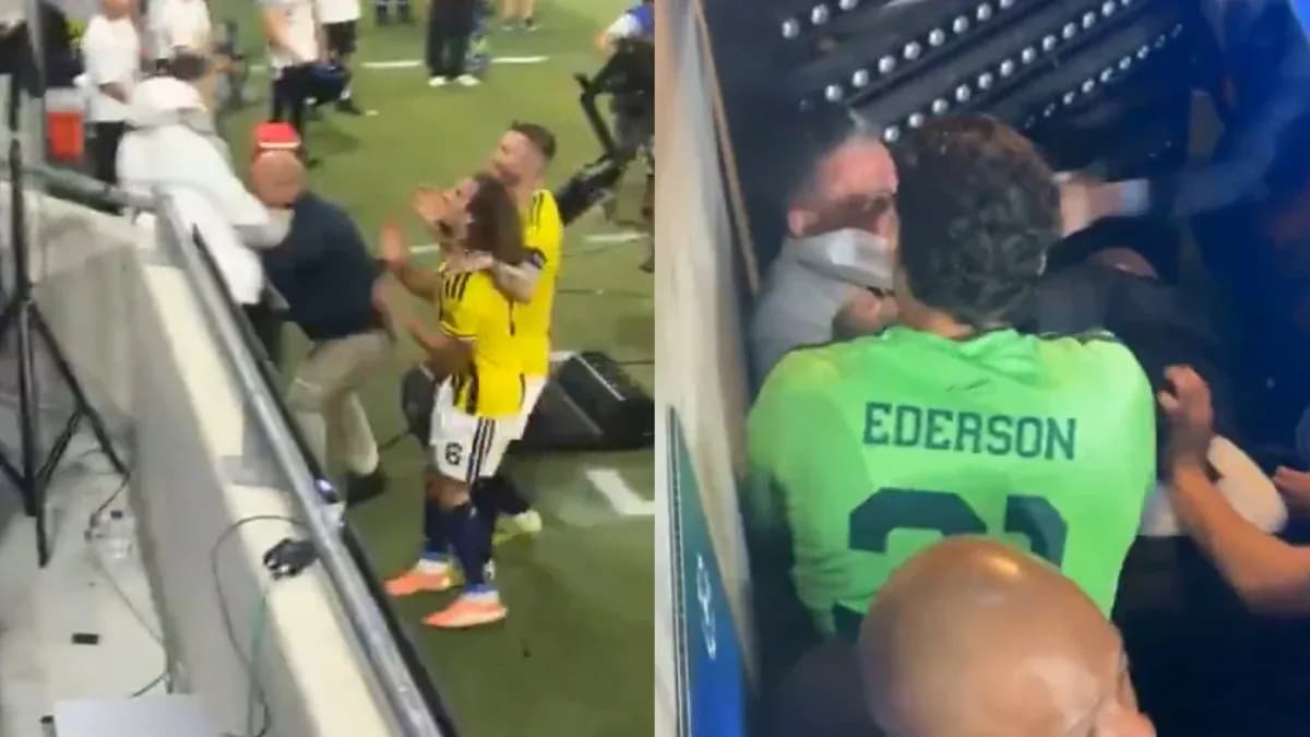 Jugadores involucrados en una pelea en el campo Jugadores involucrados en una pelea en el campo
