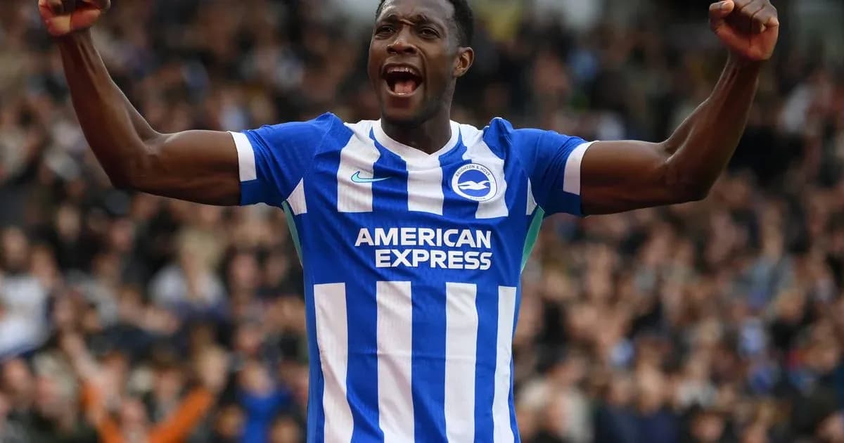 Jugador de Brighton celebrando un gol en el estadio Jugador de Brighton celebrando un gol en el estadio