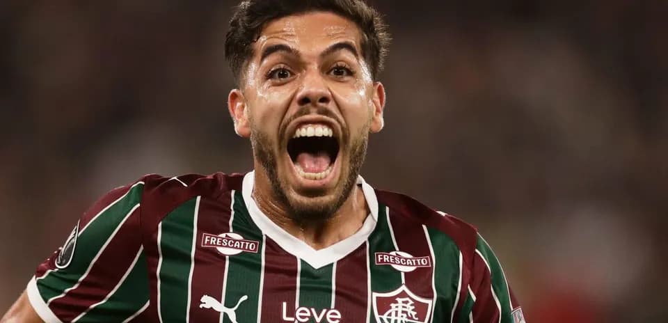 Jugador de Fluminense celebrando un gol Jugador de Fluminense celebrando un gol