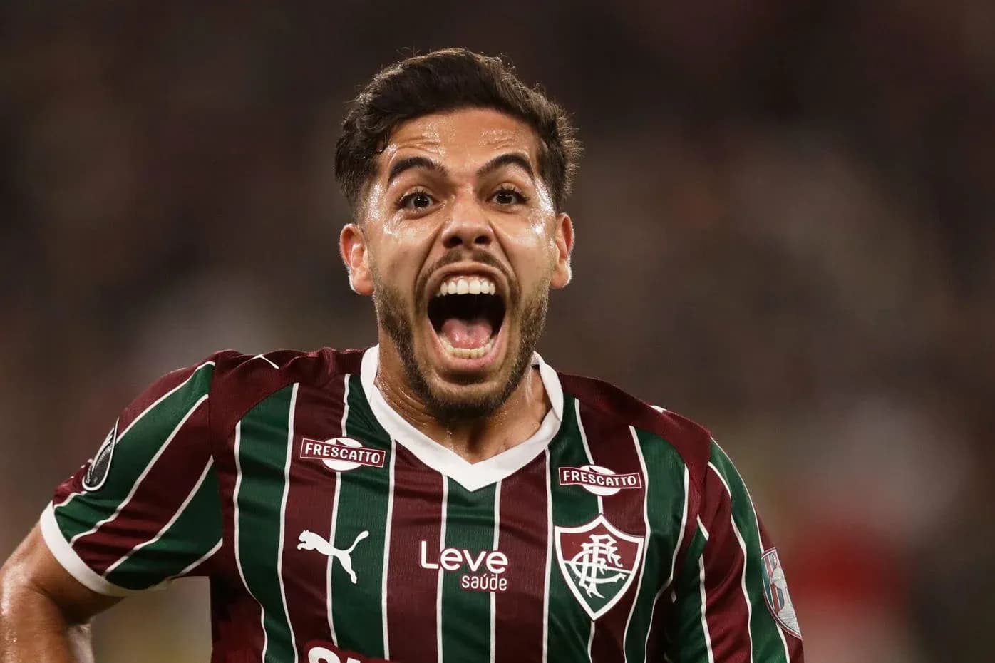 Jugador de Fluminense celebrando un gol Jugador de Fluminense celebrando un gol