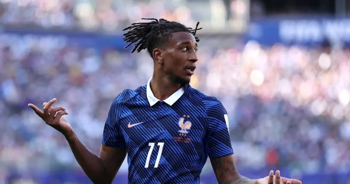 Jugador de Francia en acción durante un partido Jugador de Francia en acción durante un partido