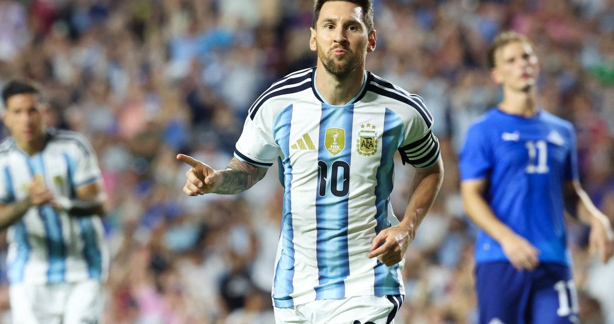 Lionel Messi celebrando un gol con la selección argentina Lionel Messi celebrando un gol con la selección argentina