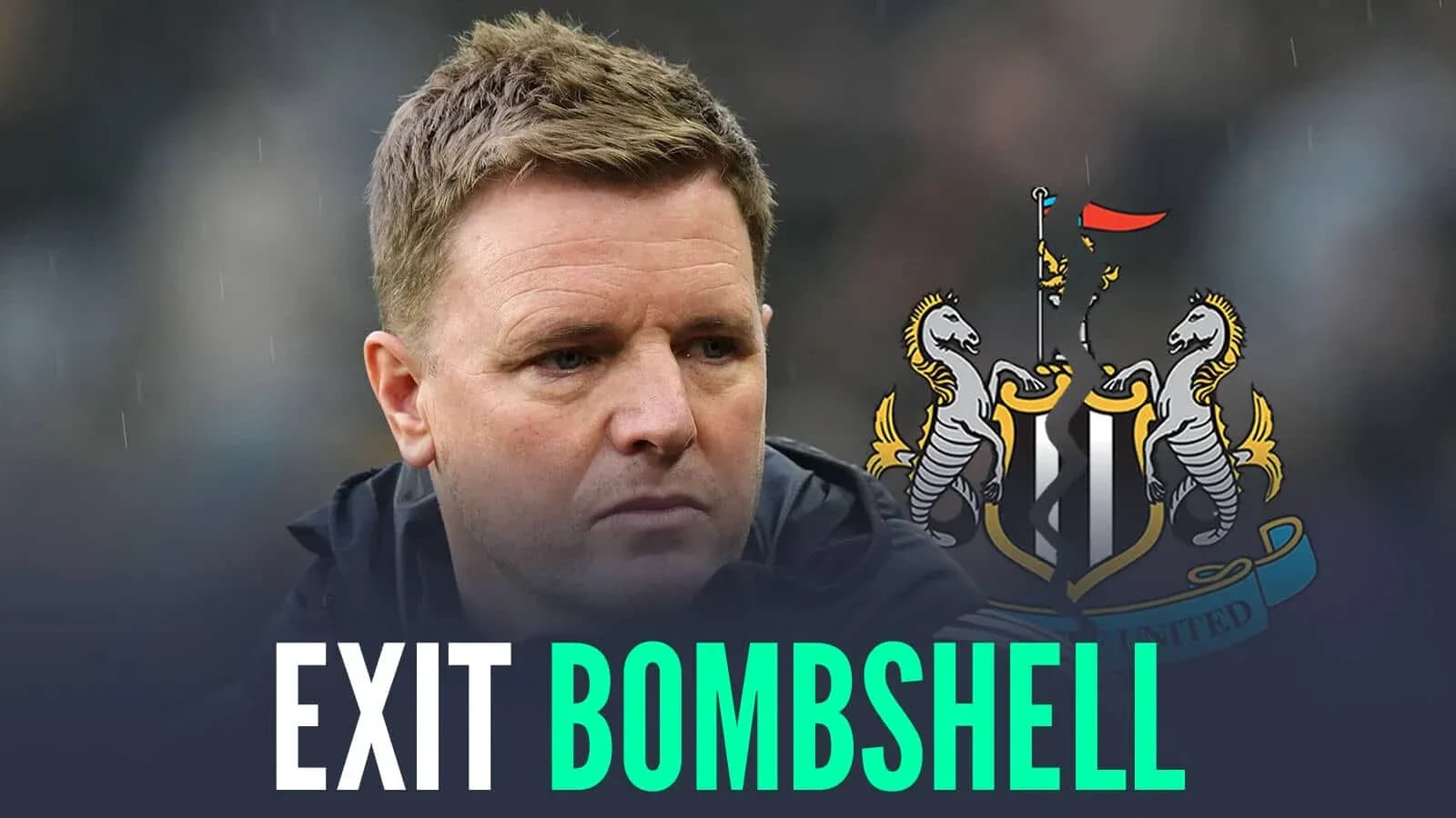 Entrenador de Newcastle United con escudo del club Entrenador de Newcastle United con escudo del club