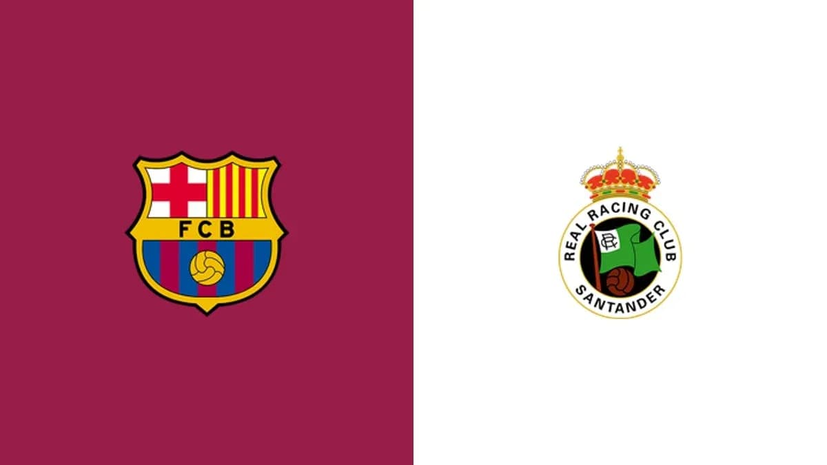 Escudos de FC Barcelona y Racing de Santander Escudos de FC Barcelona y Racing de Santander