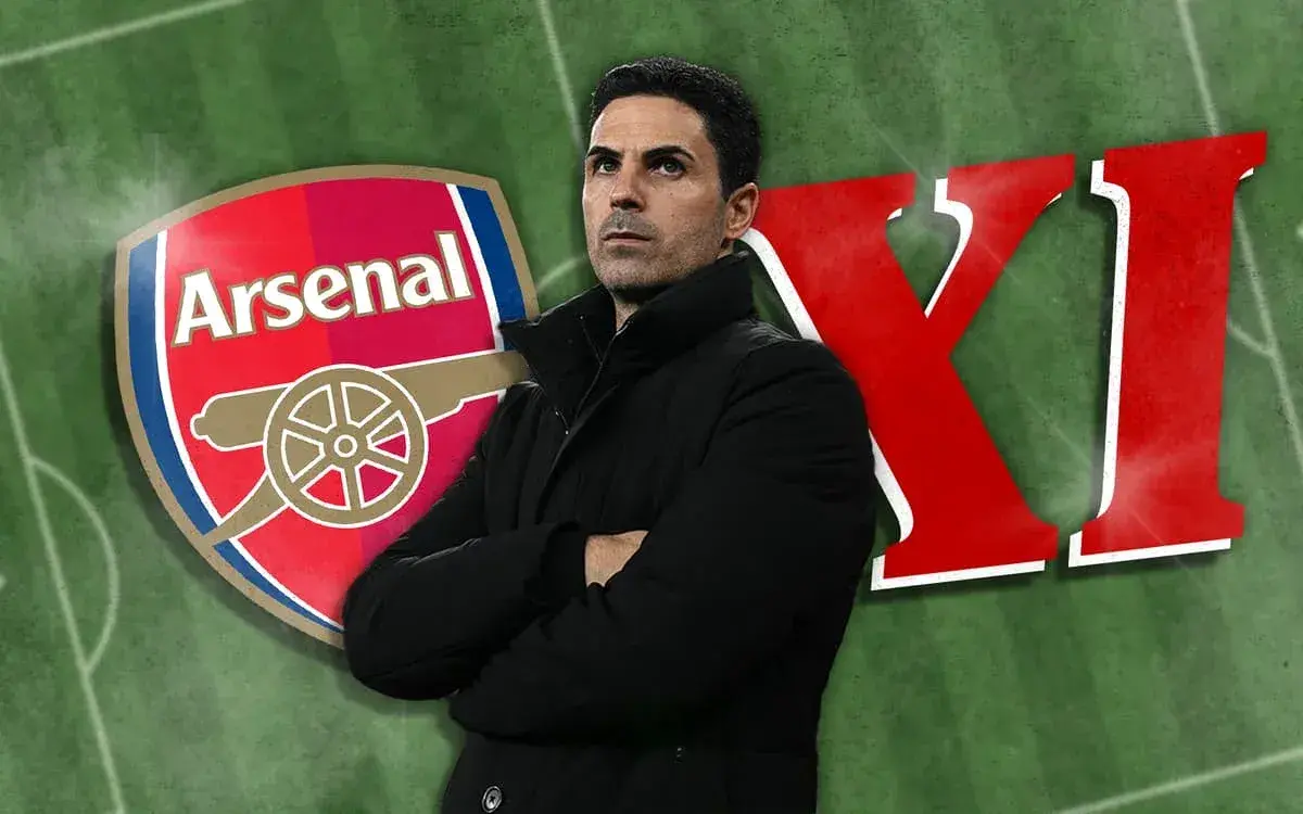 Entrenador de Arsenal con logo del equipo y XI Entrenador de Arsenal con logo del equipo y XI