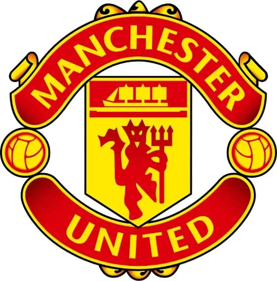 Escudo del Manchester United en colores rojo y amarillo Escudo del Manchester United en colores rojo y amarillo