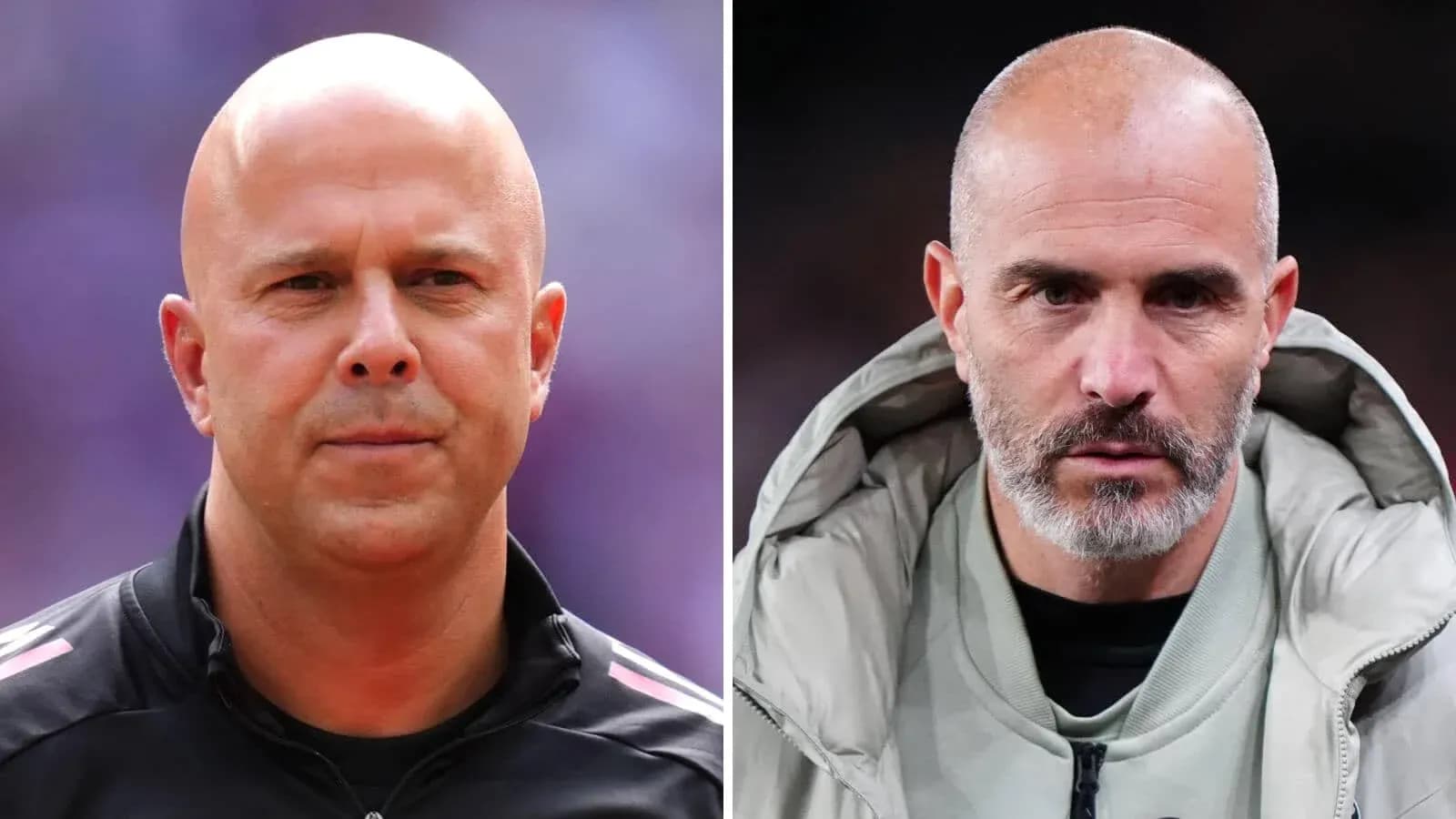 Dos entrenadores en una conferencia de prensa Dos entrenadores en una conferencia de prensa