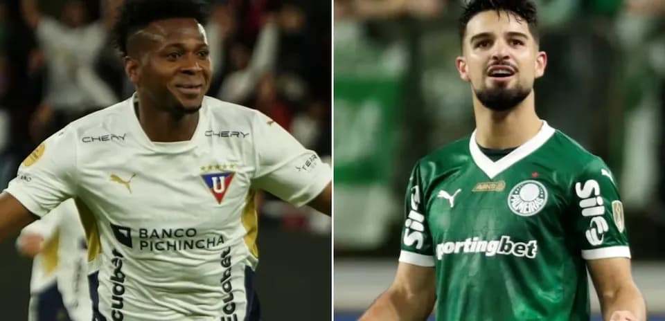 Jugadores de LDU y Palmeiras durante el partido Jugadores de LDU y Palmeiras durante el partido