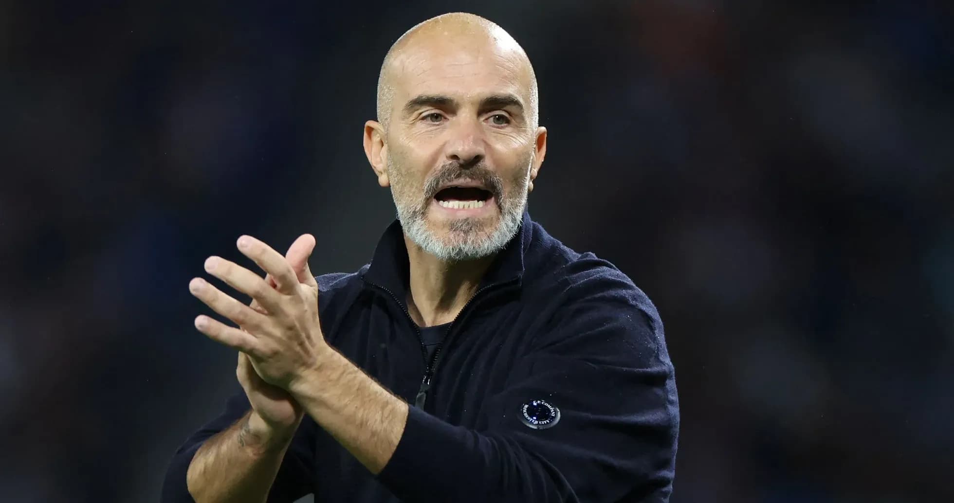 Entrenador aplaudiendo durante un partido Entrenador aplaudiendo durante un partido
